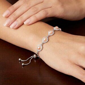 NWT Charter Club Pink Rhinestone Slider adjustable bracelet